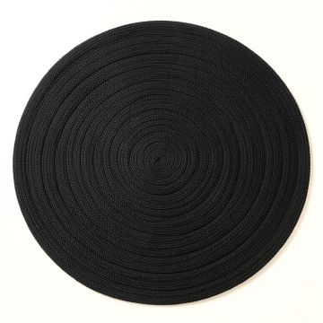 Slate Crest Round Area Rug - Black (synthetic illustration; no displayed measurements)
