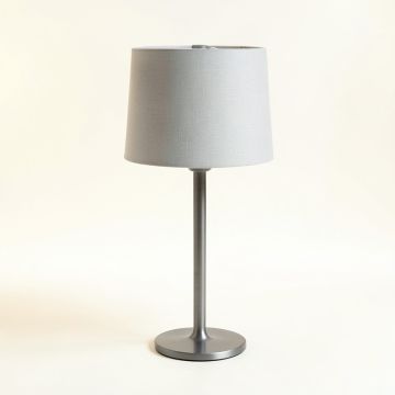 Aspen Bluff Table Lamp With A Plain Fabric Shade - Gray (synthetic illustration; no displayed measurements)