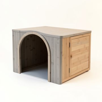 Olive Crest Empty Furniture-Style Litter Enclosure - Gray (synthetic illustration; no displayed measurements)