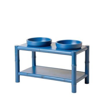 Sage Dale Pet Feeding Stand With Two Plain Empty Bowls - Blue