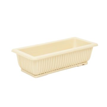 River Bluff Empty Railing Planter With Integral Brackets - Cream