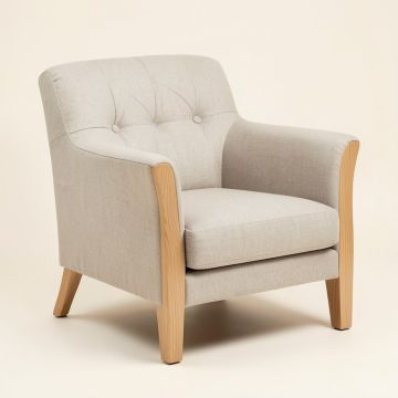Bouwhuis 20.5 '' Wide Tufted Linen Armchair (synthetic illustration; no displayed measurements)