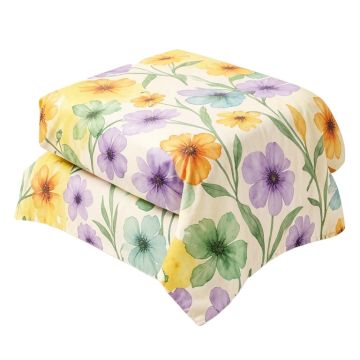 Alysa Watercolor Windflower Painted Duvet Cover Set