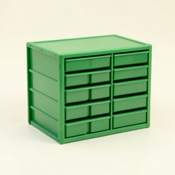 Glen Crossing Small-Parts Storage Drawer Cabinet - Green (synthetic illustration; no displayed measurements)