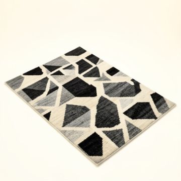 Younts Geometric Tufted Wool Gray/Beige/Black Area Rug (synthetic illustration; no displayed measurements)