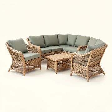 Rand 6 Piece Rattan Seating Group With Cushions (synthetic illustration; no displayed measurements)