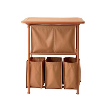 Reed Canyon Laundry Sorting Station With Plain Removable Bags - Terracotta