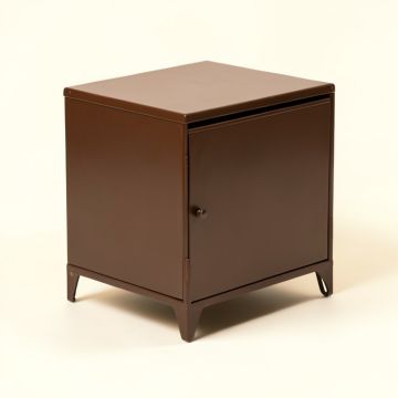 Swearengin 1 - Drawer Metal Nightstand In Brown (synthetic illustration; no displayed measurements)