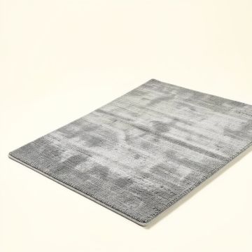 Rugsotic Carpets Hand-Knotted Silk Gray Area Rug (synthetic illustration; no displayed measurements)