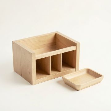 Ash Bluff Empty Coffee-Station Organizer - Beige (synthetic illustration; no displayed measurements)