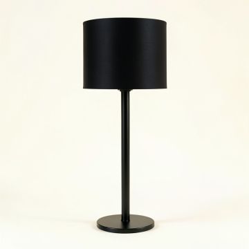 Elm Bluff Floor Lamp With A Plain Fabric Shade - Black (synthetic illustration; no displayed measurements)
