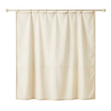 Rowan Dale Shower Curtain Hanging Flat From A Plain Rod - Ivory