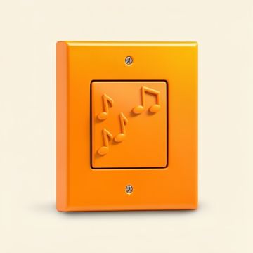 Musical Abstract With 3D Musical Notes On A Bright Gradient 2-Gang Toggle Light Switch Wall Plate (synthetic illustration; no displayed measurements)