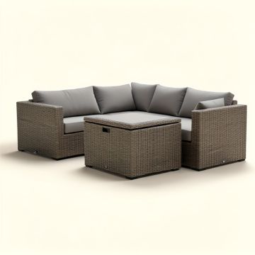 Modern Style Outdoor Furniture Sofa Set With Large Storage Box (synthetic illustration; no displayed measurements)