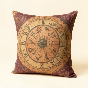 Hippie Style Zodiac Square Pillow Cover (synthetic illustration; no displayed measurements)
