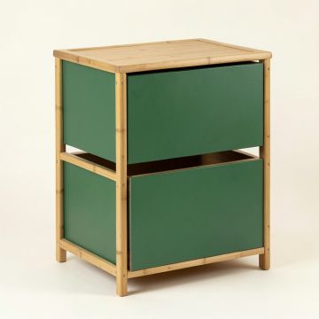 Hazel Canyon Freestanding Pull-Out Hamper Cabinet - Green (synthetic illustration; no displayed measurements)