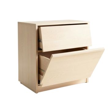 River Bridge Freestanding Pull-Out Hamper Cabinet - Beige