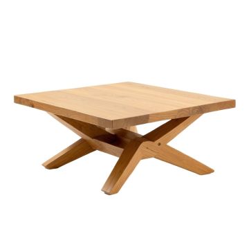 Abba Solid Wood Cross Legs Coffee Table (synthetic illustration; no displayed measurements)