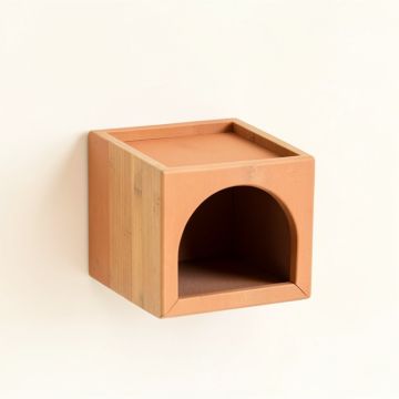 Cliff Bend Wall-Mounted Cat Perch - Terracotta (synthetic illustration; no displayed measurements)