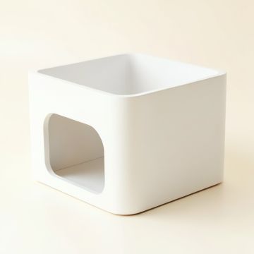 Cedar Edge Empty Furniture-Style Litter Enclosure - White (synthetic illustration; no displayed measurements)