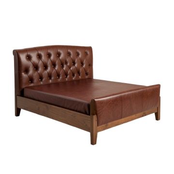 Savard Tufted Upholstered Low Profile Canopy Bed