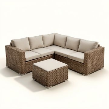 Caverna Patio 6 Piece Rattan Sectional Seating Group With Cushions (synthetic illustration; no displayed measurements)