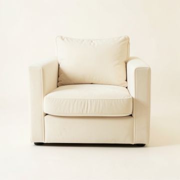 Brook Field Upholstered Armchair - Ivory (synthetic illustration; no displayed measurements)
