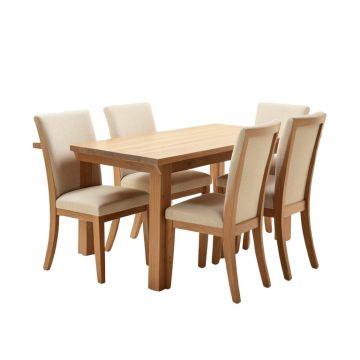 Abrahante Butterfly Leaf Rubberwood Solid Wood Dining Set