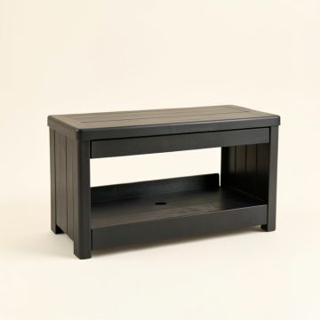 Lake Crossing Narrow Outdoor Storage Bench - Black (synthetic illustration; no displayed measurements)