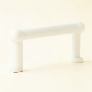Aspen Bend Cabinet Handle Without Packaging - White (synthetic illustration; no displayed measurements)