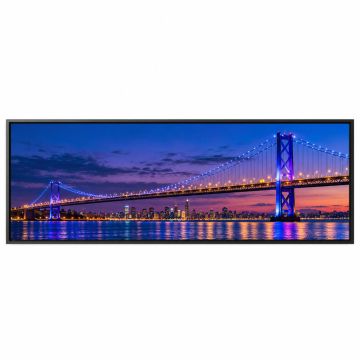 Panoramic Bridge Lit Up At Dusk By Bridge