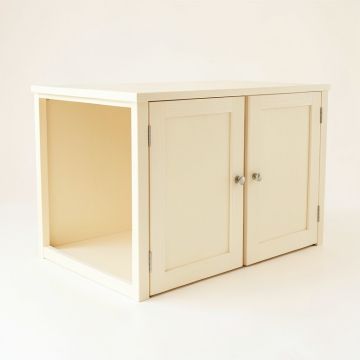 Shore Crest Empty Furniture-Style Litter Enclosure - Cream (synthetic illustration; no displayed measurements)