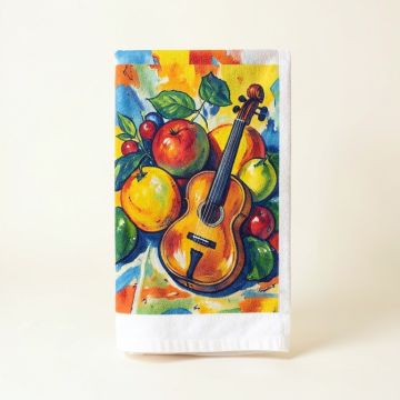 Holst Picasso Painting Bowl Of Fruit And Guitar Hand Towel (synthetic illustration; no displayed measurements)