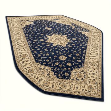 Arteaga Oriental Navy/Beige Area Rug (synthetic illustration; no displayed measurements)