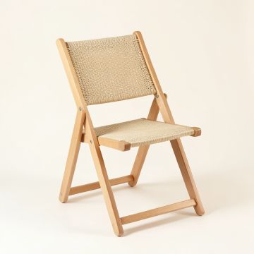 Clay Bluff Folding Outdoor Chair - Beige (synthetic illustration; no displayed measurements)