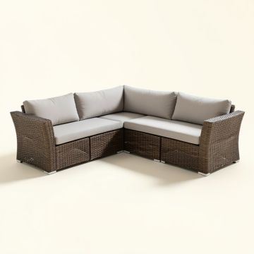 Soria Outdoor 6 Piece Rattan Sectional Seating Group With Cushions (synthetic illustration; no displayed measurements)