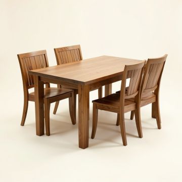 Alyx Butterfly Leaf Rubberwood Solid Wood Dining Set (synthetic illustration; no displayed measurements)
