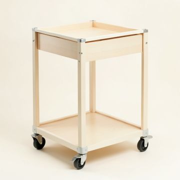 Birch Dell Empty Rolling Workshop Cart - Ivory (synthetic illustration; no displayed measurements)