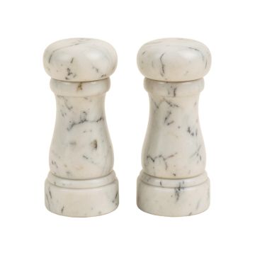 Creative Co-Op Marble Salt And Pepper Shaker Set