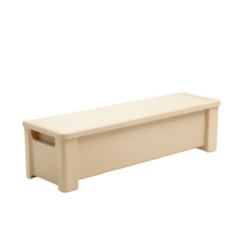Hazel Crest Narrow Outdoor Storage Bench - Beige