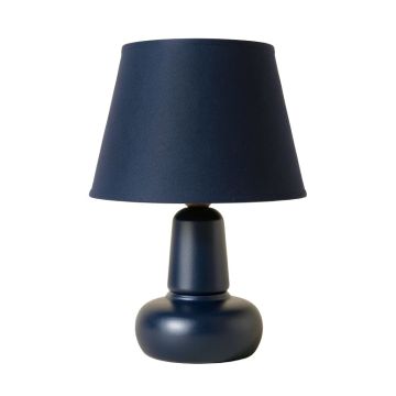 Moss Canyon Table Lamp With A Plain Fabric Shade - Navy