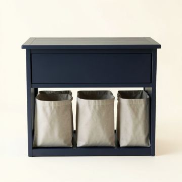 Juniper Arc Laundry Sorting Station With Plain Removable Bags (synthetic illustration; no displayed measurements)