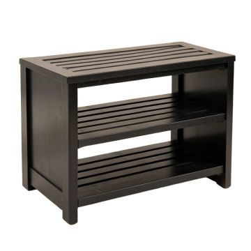 Elm Bridge Shoe Storage Bench - Black
