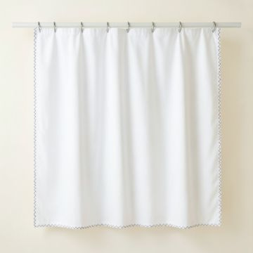 Stone Dale Shower Curtain Hanging Flat From A Plain Rod - White (synthetic illustration; no displayed measurements)