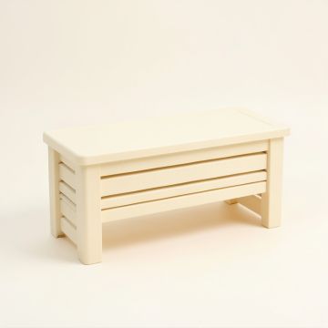Aspen Canyon Narrow Outdoor Storage Bench - Ivory (synthetic illustration; no displayed measurements)