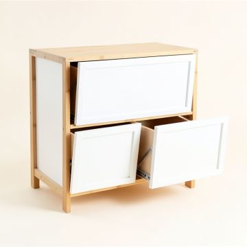 Dune Dell Freestanding Pull-Out Hamper Cabinet - White (synthetic illustration; no displayed measurements)
