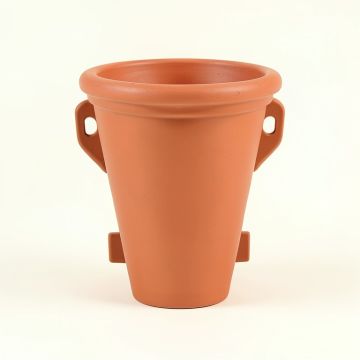 Hazel Bridge Empty Railing Planter With Integral Brackets - Terracotta (synthetic illustration; no displayed measurements)