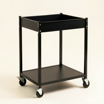 Linden Bridge Empty Rolling Workshop Cart - Black (synthetic illustration; no displayed measurements)
