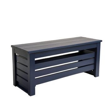 Ridge Brook Narrow Outdoor Storage Bench - Navy