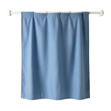 Vale Bluff Shower Curtain Hanging Flat From A Plain Rod - Blue